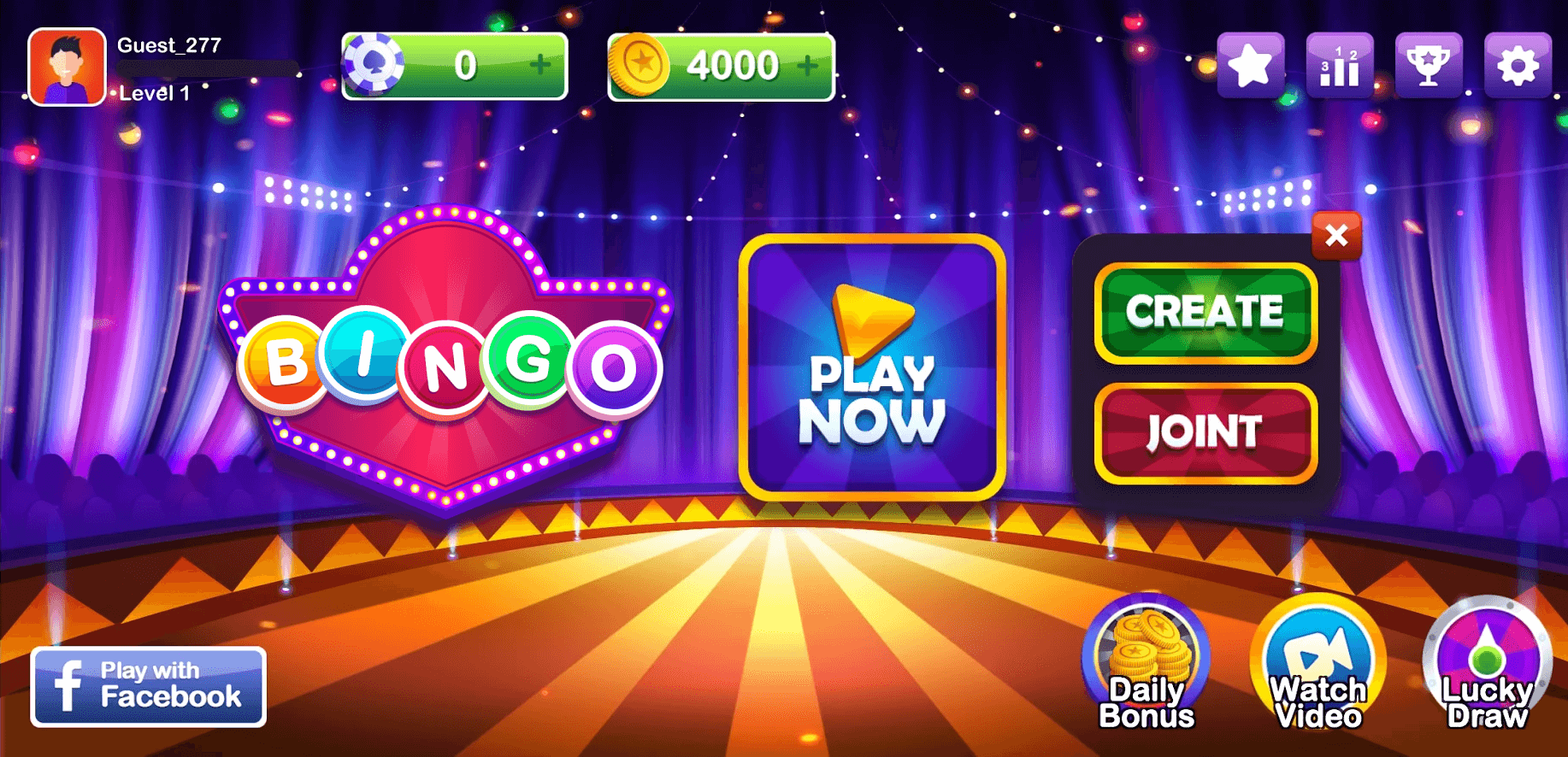 Bingo Game Dashboard Images